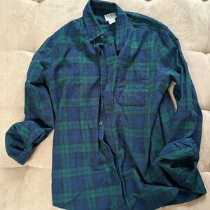 Men's L.L. Bean Plaid Long Sleeve Shirt Slim Fit L-Reg